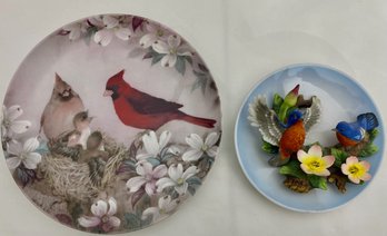 Porcelain Bird Plates - One Is 3-Dimensional (2)