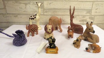 Safari And Forest Wood Animals Figurines