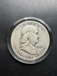 1951-S Benjamin Franklin Silver Half Dollar