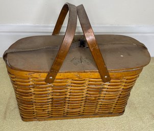 Antique Hawkeye Refrigerator Picnic Basket