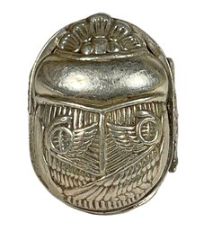 Fantastic Egyptian Scarab Sterling Silver Large Ladies Ring Size 7