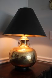 Mid Century Asian Style Brass Ginger Jar Table Lamp