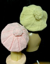 Pair Of Knit Pompom Hats