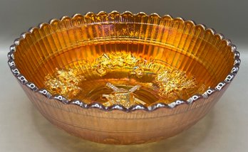 Marigold Carnival Glass Dutch Windmill Bowl