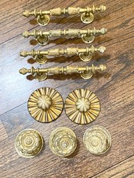 Set Of 9 - Vintage Brass Cabinet Pulls