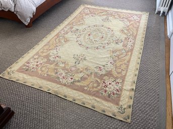 Vintage Needlepoint Aubusson Rug