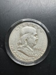 1952 Benjamin Franklin Silver Half Dollar