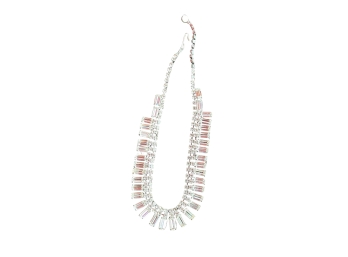 Vintage Art Deco Inspired Faceted Crystal And Pave Rhinestone Festoon Necklace