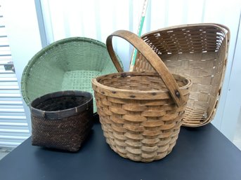 4 Wicker Baskets Assorted Sizes