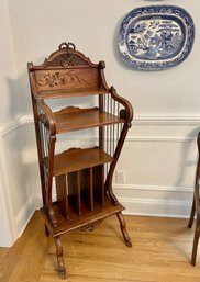 Rare Antique Victorian Harp Sided Music Stand With Goat Feet -