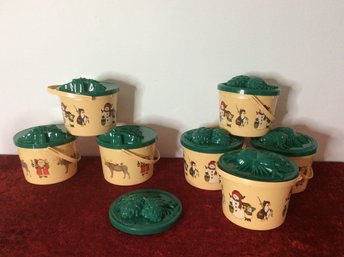 Vintage Christmas Plastic Buckets
