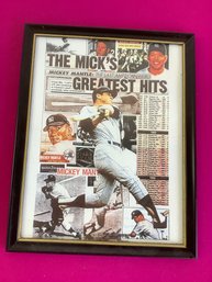 Framed Mickey Mantle Print -j