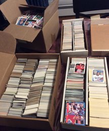 4 Boxes Filled With Thousands Of Sports Trading Cards - M (LOCAL PICK-UP ONLY)