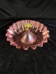 Pink Glass Candle Center Piece Bowl