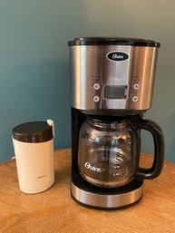 Oster 12 Cup Coffee Maker & Krups Coffee Grinder