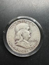 1952-D Benjamin Franklin Silver Half Dollar