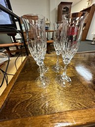 Set Of 4 Mikasa  Crystal? Champagne Flutes