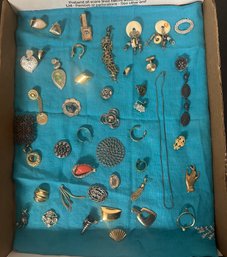Jewelry Lot For Crafts Making People Broken And Single Pieces - Ear Rings, Pins, Chain, Pendants. JJ/A3