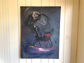 Circus Elephant Oil On Canvas