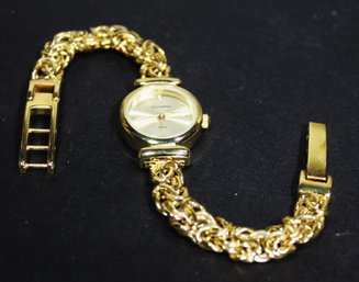 Gold Over Sterling Silver Ladies Wristwatch 925 Silver