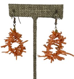 Pair Vintage Branch Coral Pierced Earrings