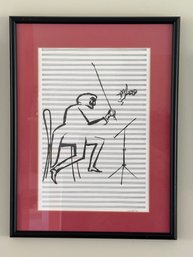 Saul Steinberg 'A Violin Player' Lithograph