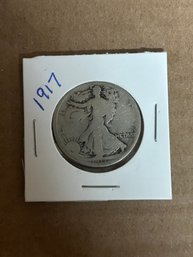 Beautiful 1917 Walking Liberty Silver Half Dollar 90 Silver Coin