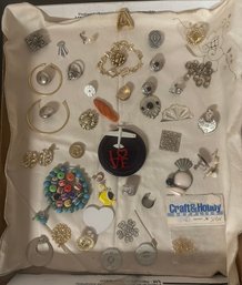 Multiple Collection Jewelry Lot For Crafts Making People Broken And Single Pieces Ear Rings, Pins. JJ/A3
