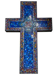 A Large Faux Stained Glass Crucifix Light Box, From The Broadway Production Of 'Jersey Boys'