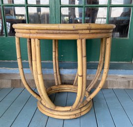Mid Century Bamboo Drum Table