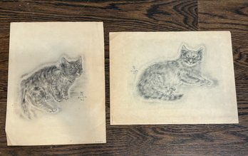 Foujita, Tsuguharu  1886-1968. Pair Of Cat Prints