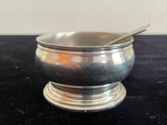 Williamsburg Stieff Pewter Salt Cellar & Matching Spoon