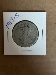 Beautiful 1917-S Walking Liberty Silver Half Dollar 90 Silver Coin