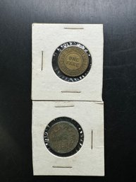 2 Miscellaneous Vintage Tramway Tokens