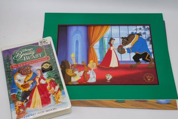 Disney's Beauty And The Beast Exclusive Commemorative Lithograph And VHS Tape Sealed