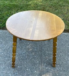 Vintage Solid Maple Accent Table W/ Out-turned Legs By Williamsburg Chair Factory