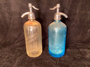 Two Vintage Seltzer Syphons