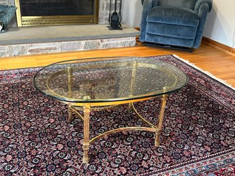 A Quality Brass & Glass Coffee Table