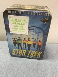 Six All Metal Collector Cards Star Trek Series 30th Anniversary SEALED Tin