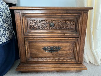Solid Hardwood 2-drawer Night Table With Engraving