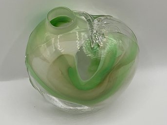 Formations Green/White/Clear Glass Wall Sculpture Planter