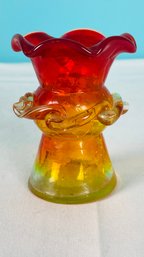 Small Amberina Glass Vase