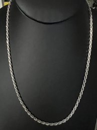 VINTAGE STERLING SILVER ROPE CHAIN NECKLACE