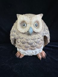 Plastered Owl Sculpture