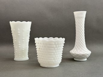 A Selection Of Vintage Milk Glass