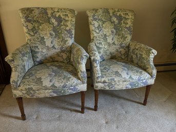 Pair Of Floral Armchairs