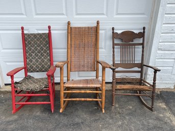 Group Of 3 As Is Rocking Chairs
