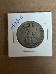 Beautiful 1923-S Walking Liberty Silver Half Dollar 90 Silver Coin