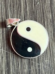 Yin & Yang Sterling Enamel Pendant