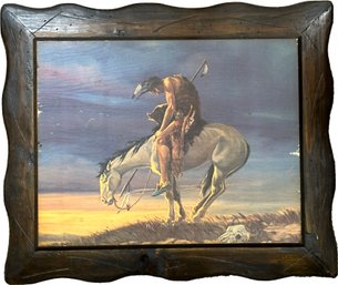A Vintage Southwestern Themed Print In Period Frame